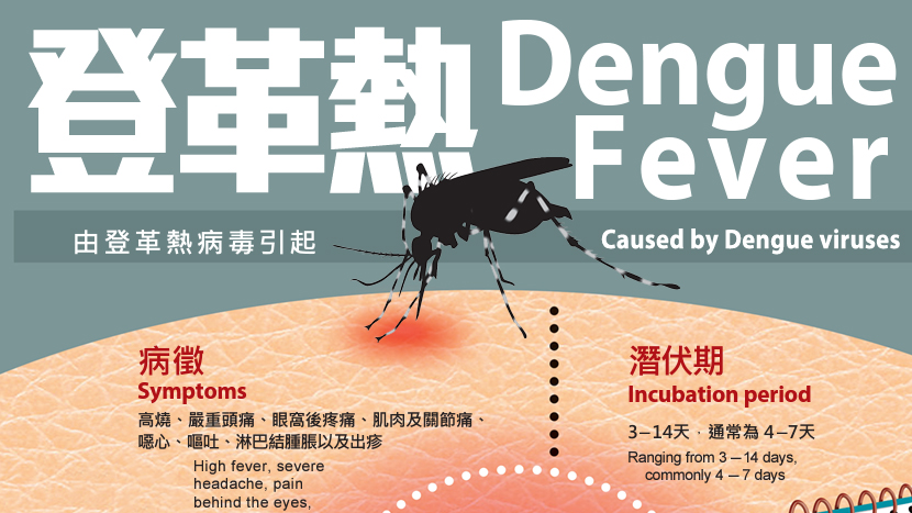 本港錄5宗登革熱傳入個案 病人潛伏期內曾到內地、印度和越南